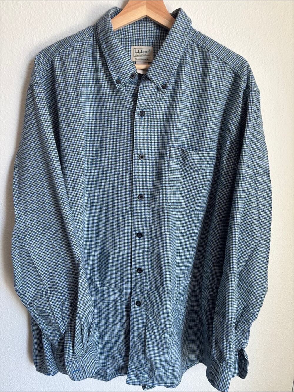 L.L. BEAN Wicked Good Mens Flannel Shirt Traditional Fit XL